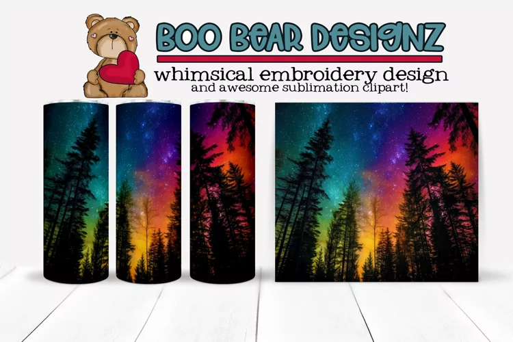 Stary night Sublimation tumbler wrap design