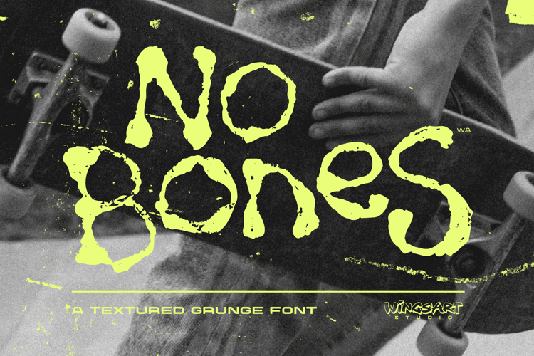 No Bones - A Textured Grunge Font