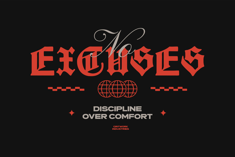 No Excuses Typography Quotes T-shirt Design