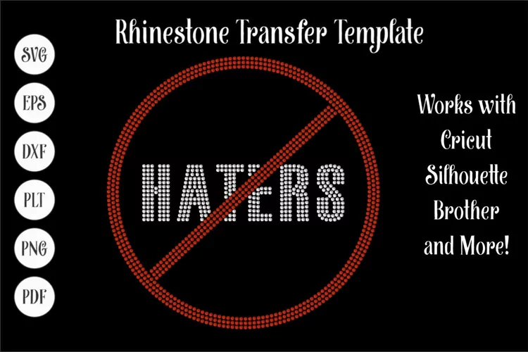 No Haters Rhinestone SVG Template