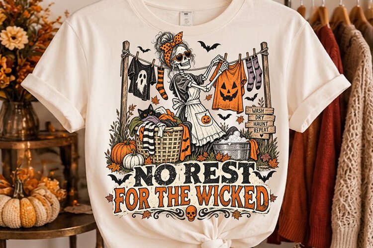 No Rest for the Wicked Halloween PNG