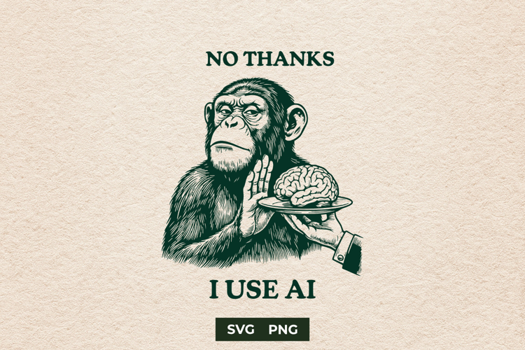 Sarcastic AI Tech Monkey Meme SVG Sublimation File