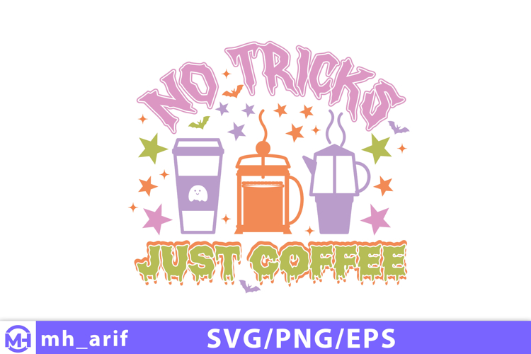Halloween Coffee Hand-drawn SVG PNG T-shirt Design example image 1