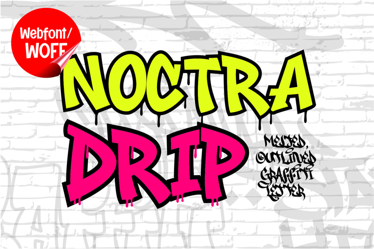 Noctra Drip | Melted   Outlined Graffiti Webfont