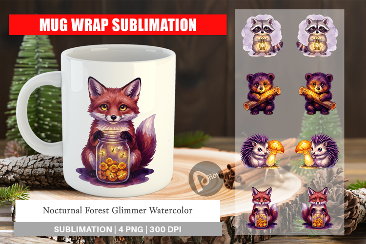 Nocturnal Forest Glimmer Mug Wrap