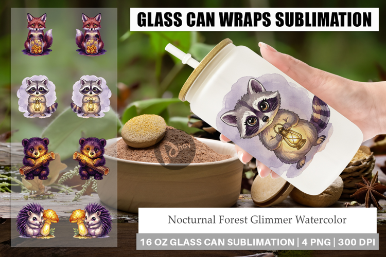 Nocturnal Forest Glimmer Glass Can