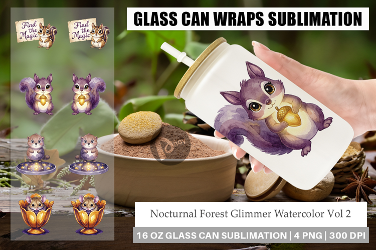 Nocturnal Forest Glimmer Glass Can