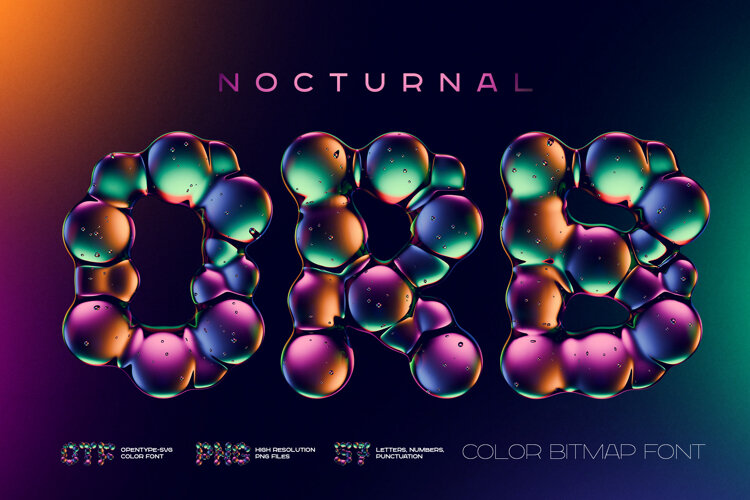 Nocturnal ORB - Color Bitmap Font example image 1