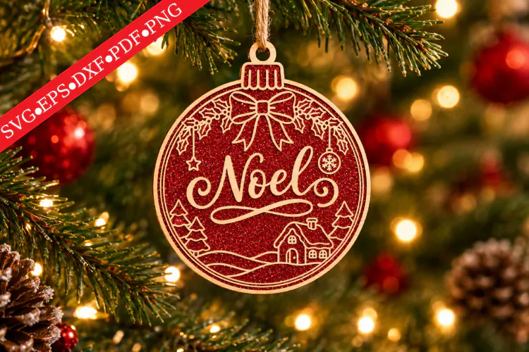 Noel Christmas Ornament SVG