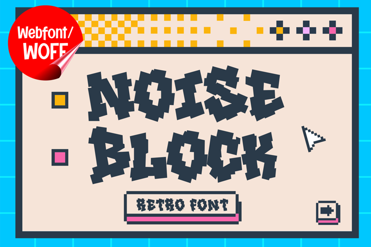 Noise Block | Retro Pixel Graffiti Webfont for Urban Digital