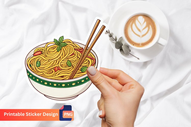 Noodles Sticker, Instant Noodles Sticker, Food Sticker