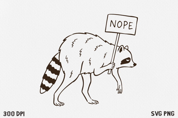 Funny Raccoon SVG PNG, Viral raccoon meme. example image 1