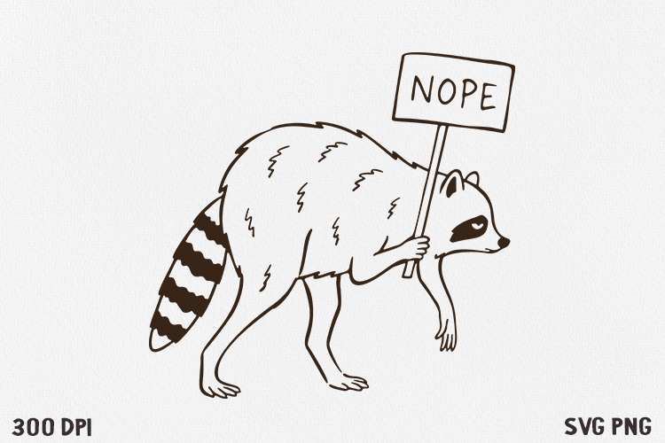 Funny Raccoon SVG PNG, Viral raccoon meme.