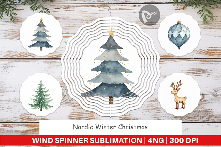 Nordic Winter Christmas Wind Spinner