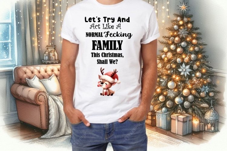 Large Rustic Funny Christmas Sublimation 30cm x 30cm PNG