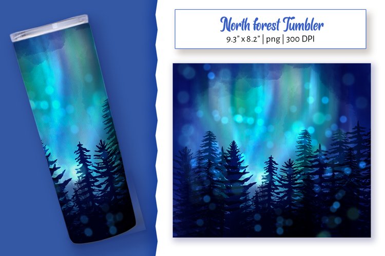 Winter Tumbler design, Northern lights tumbler, 20oz tumbler