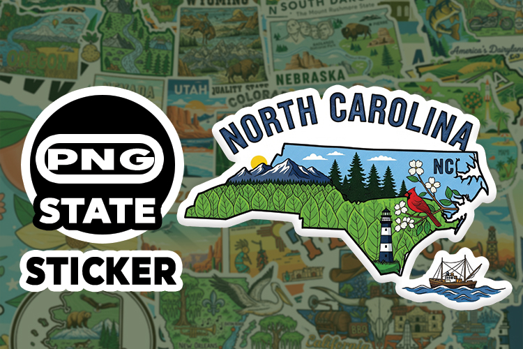 North Carolina Sticker PNG SVG | State Outline Decal File