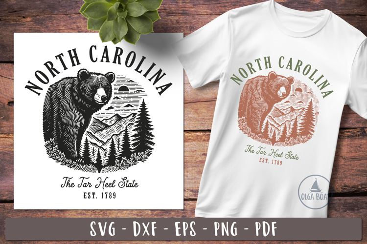 North Carolina svg | Vintage United states design