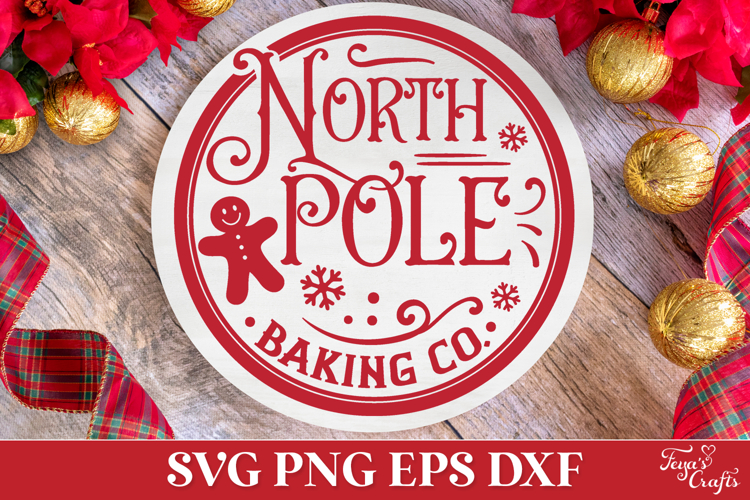 North Pole Baking Co Round SVG Ornament