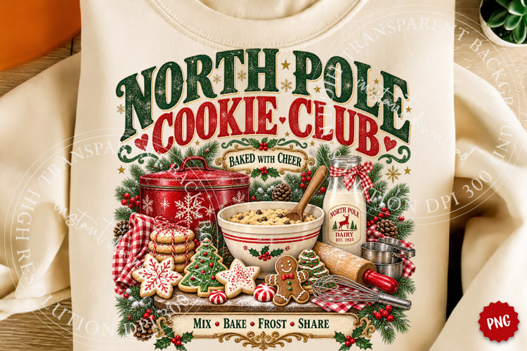 North Pole Cookie Club Christmas PNG