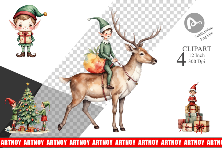 North Pole Elves Clipart