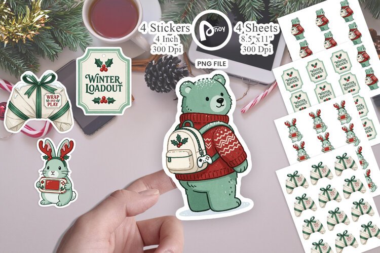 North Pole Handheld Gaming Heroes Sticker example image 1