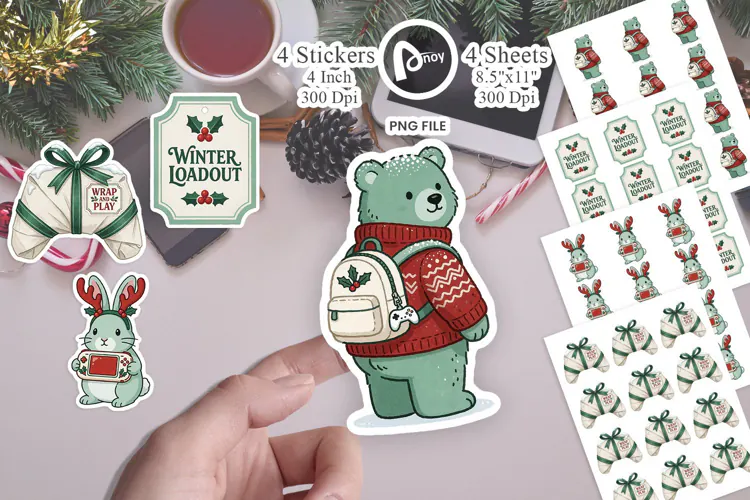 North Pole Handheld Gaming Heroes Sticker