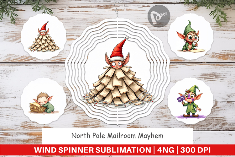 North Pole Mailroom Wind Spinner