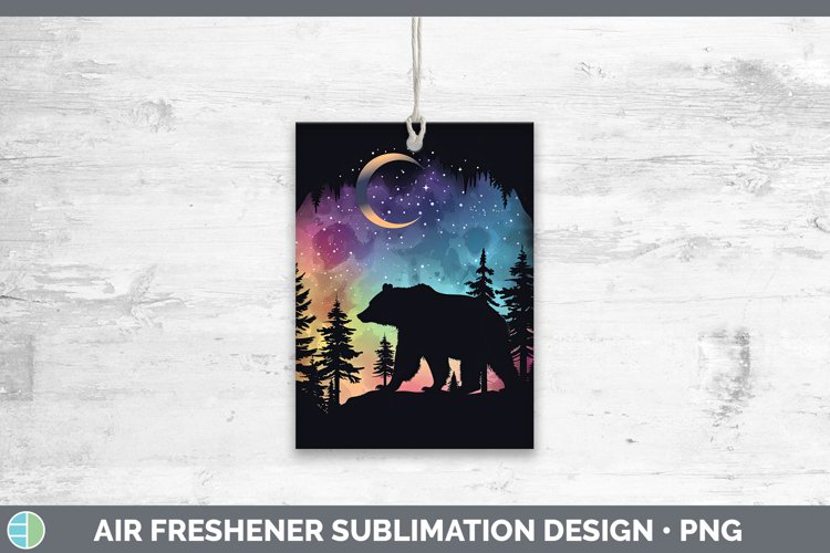 Northern Lights Bear Air Freshener Sublimation Car Freshener