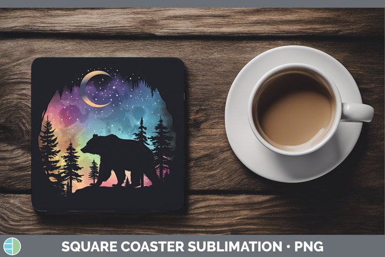 GorgeousNorthern Lights Square Coaster design.
