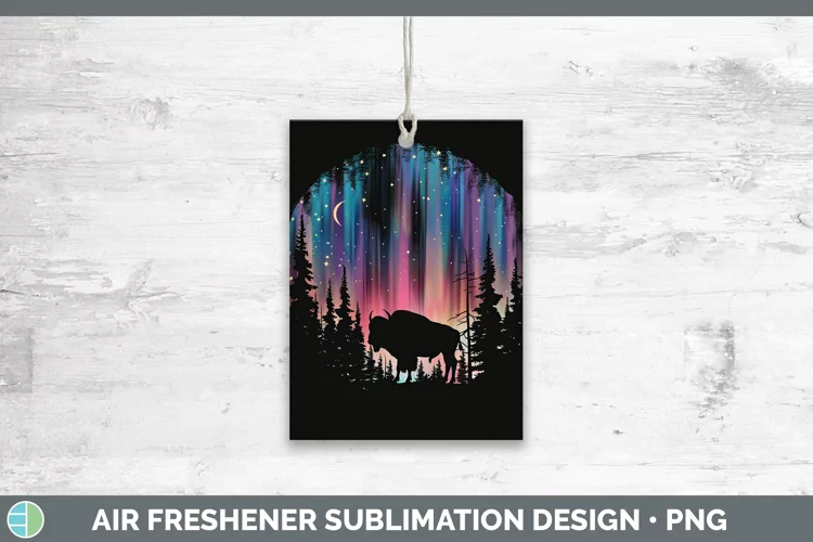 Northern Lights Bison Air Freshener Sublimation Car Freshene