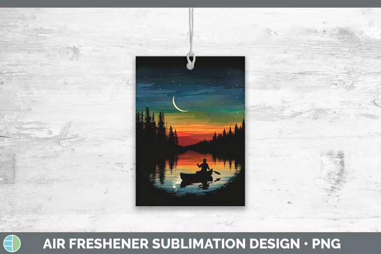 Northern Lights Canoe Air Freshener Sublimation Car Freshene