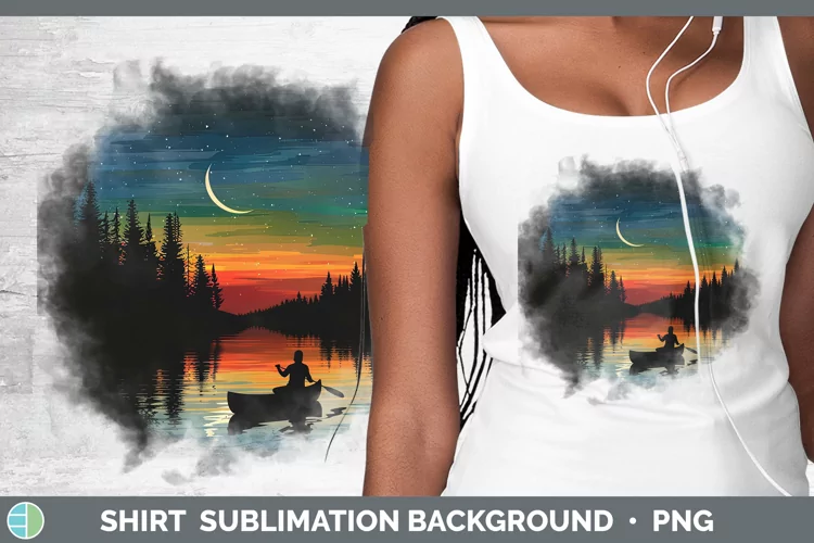 Northern Lights Canoe Shirt Sublimation Sublimation Backgrou