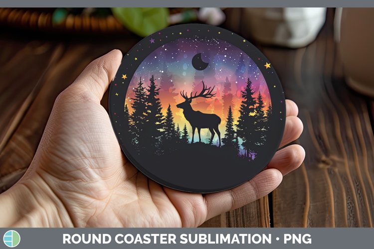 GorgeousNorthern Lights Round Coaster design.