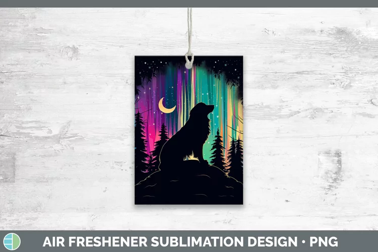 Northern Lights Dog Air Freshener Sublimation Car Freshener