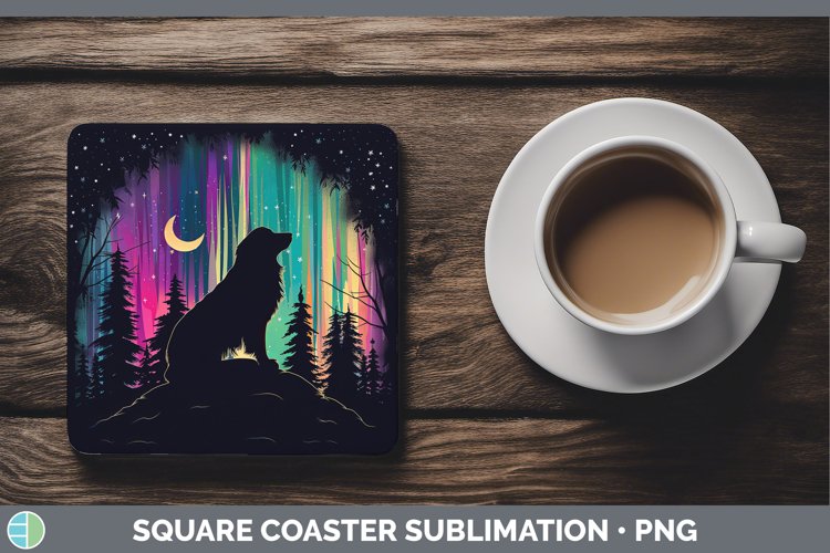GorgeousNorthern Lights Square Coaster design.