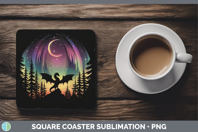 GorgeousNorthern Lights Square Coaster design.