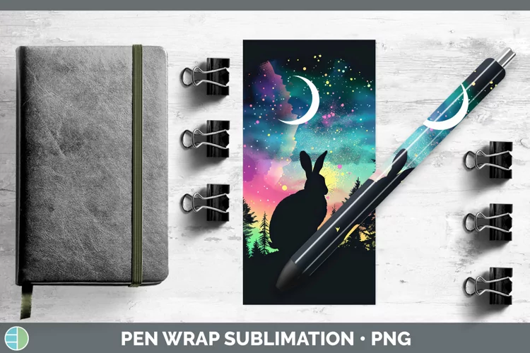 Northern Lights Hare Pen Wrap Sublimation Epoxy Pen Designs