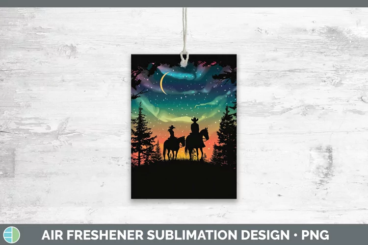 Northern Lights Horseback Couple Air Freshener Sublimation C