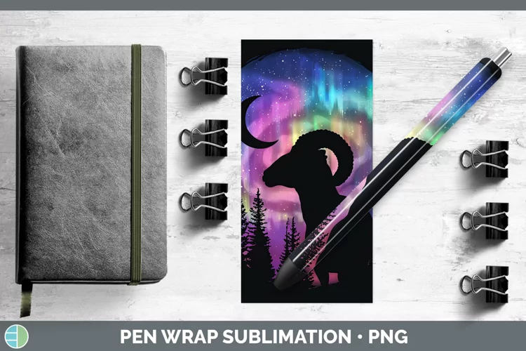 Northern Lights Ram Pen Wrap Sublimation Epoxy Pen Designs