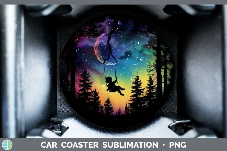 GorgeousNorthern Lights Car Coaster design.
