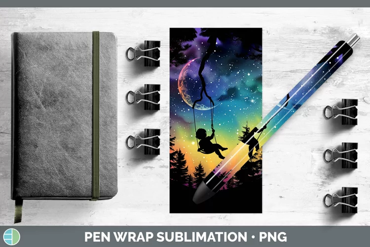 Northern Lights Tree Swing Child Pen Wrap Sublimation Epoxy