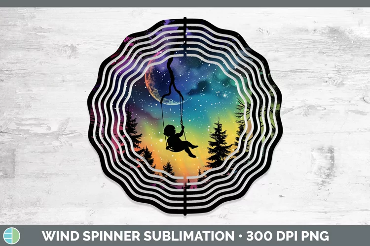 Northern Lights Tree Swing Child Wind Spinner Sublimation Sp