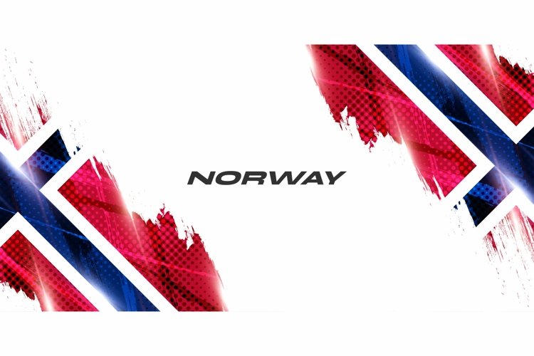 Norway Flag in Brush Paint Style example image 1