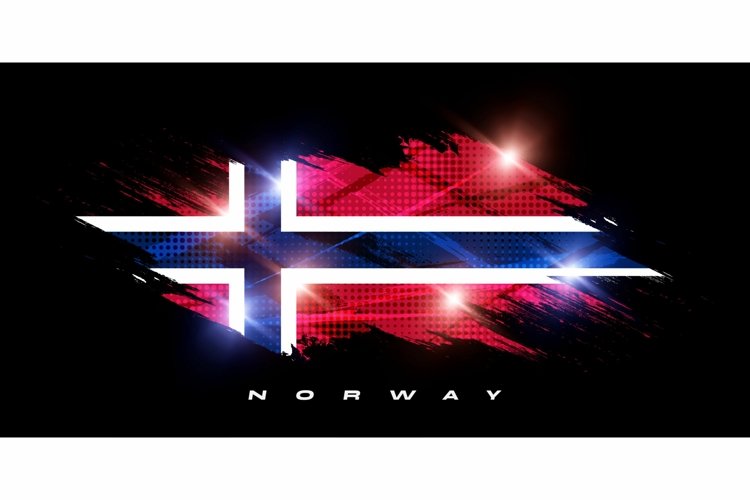 Norway Flag in Brush Paint Style example image 1