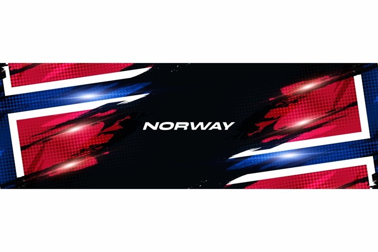 Norway Flag in Brush Paint Style with Halftone Effect example image 1