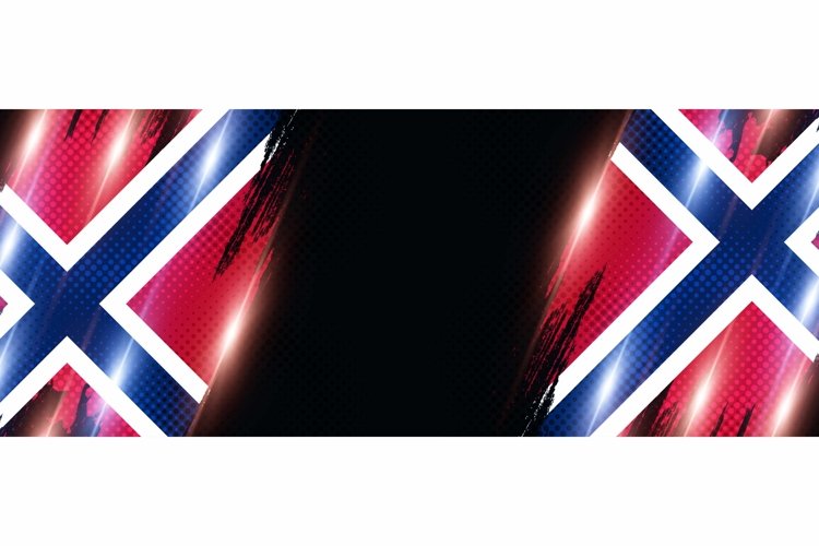 Norway Flag in Brush Paint Style with Halftone Effect example image 1