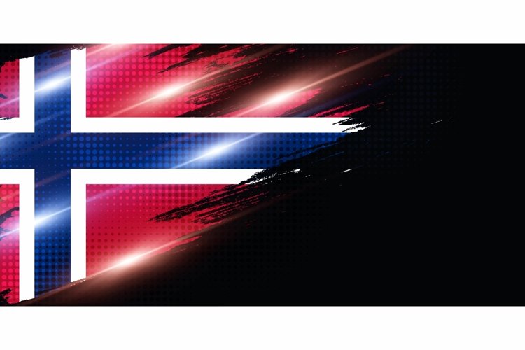 Norway Flag in Brush Paint Style with Halftone Effect example image 1