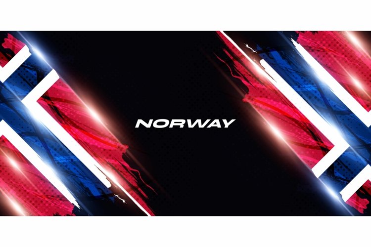 Norway Flag in Brush Paint Style with Halftone Effect example image 1