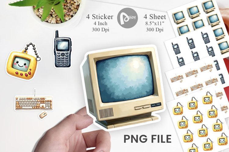 90s Tech & Gadgets Sticker